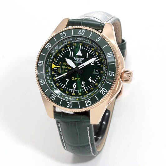 AVIATOR(アビエイター) AIRACOBRA(エアラコブラ) GMT パイロットウォッチ V.1.37.2.309.4 クォーツ 腕時計