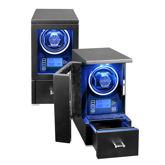 ウォッチワインダーW154-LP 1本巻き ブラックカラー LEDライトイルミネーション