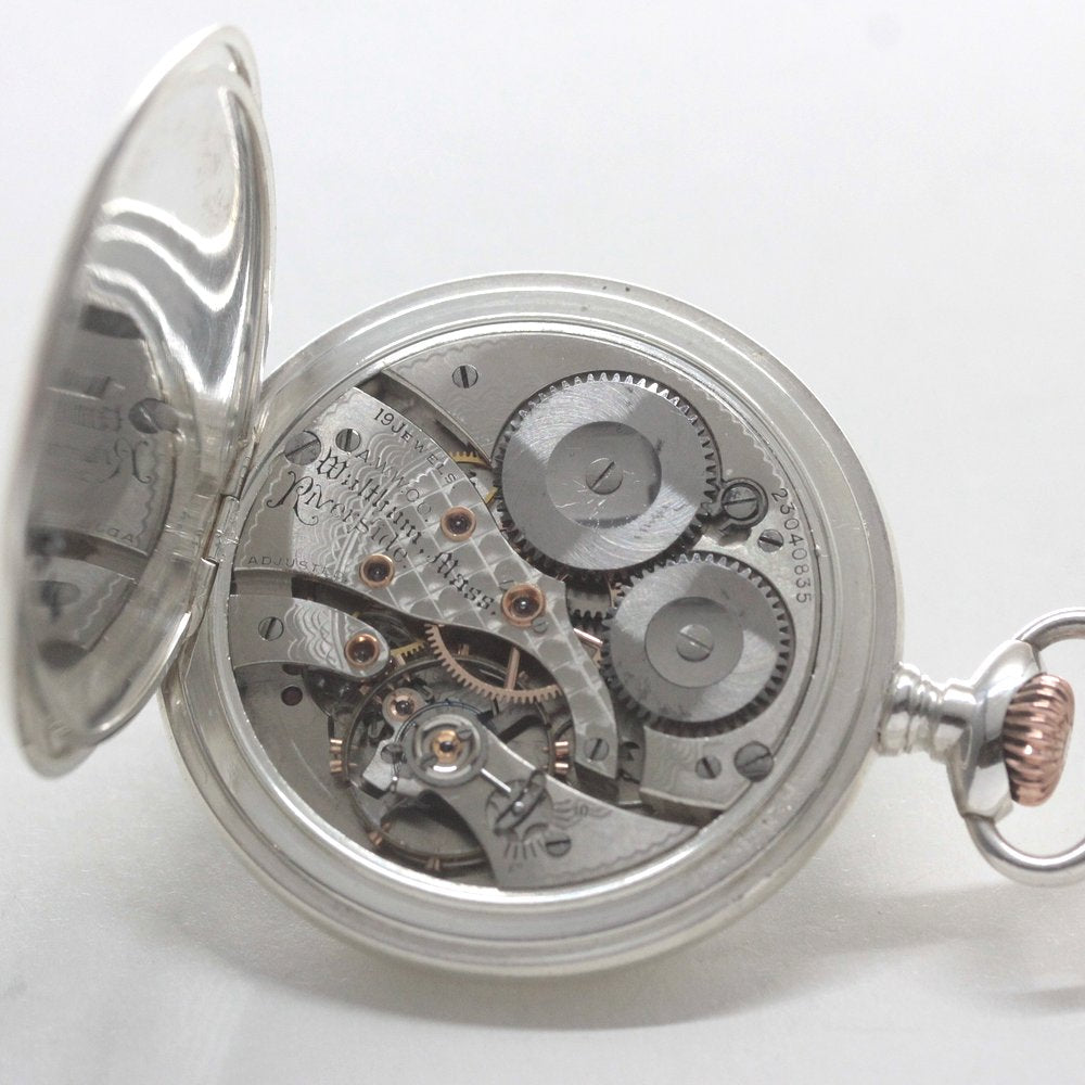アンティークウォルサム(WALTHAM)リバーサイド/シルバー900懐中時計/waltham-106