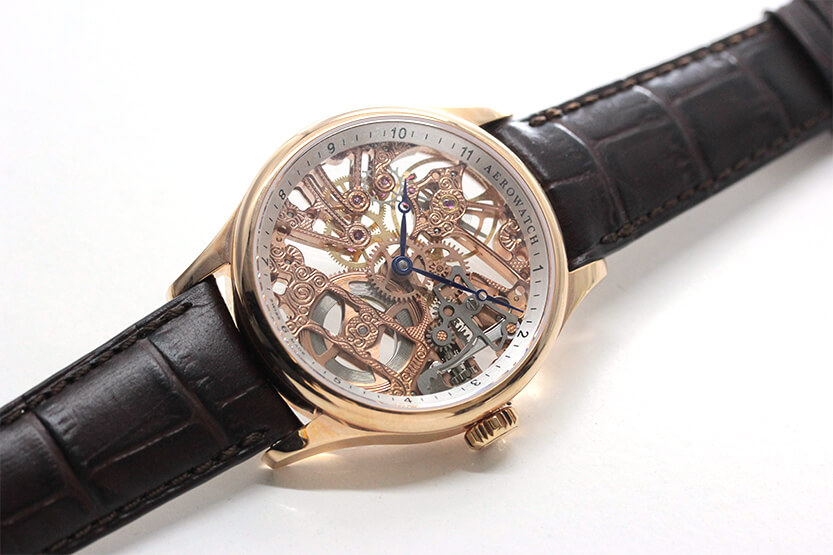 アエロ（AERO) /スケルトン/手巻き式/A50981R101 ユニタス6497 腕時計