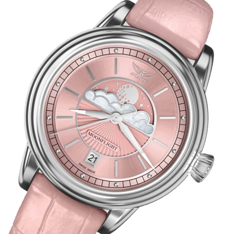 aviator(アビエイター)　スイスブランド　腕時計　レディースウォッチ　アビエイター　MOONFLIGHT　ムーンフライト　クォーツ腕時計　