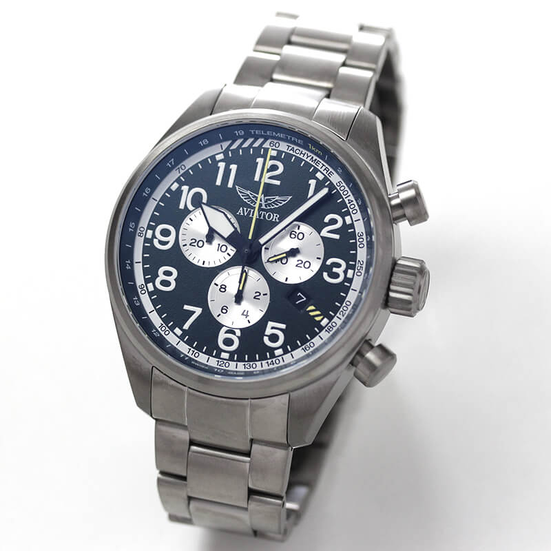 aviator(アビエイター)　スイスブランド　腕時計　パイロットウォッチ　アビエイターエアラコブラp45 クロノグラフ AIRACOBRA　ミリタリー