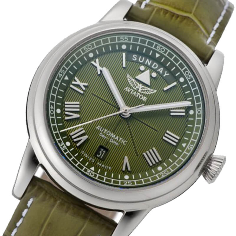 aviator(アビエイター)　スイスブランド　腕時計　パイロットウォッチ　アビエイターダグラスDC3 douglas-DC3　正面　アップ
