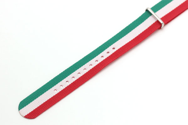 ナイロンベルト　イタリア国旗カラー　穴部分