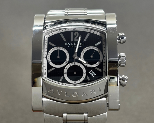 実際の修理事例 ブルガリ表記 腕時計 自動巻 クロノグラフ アショーマ