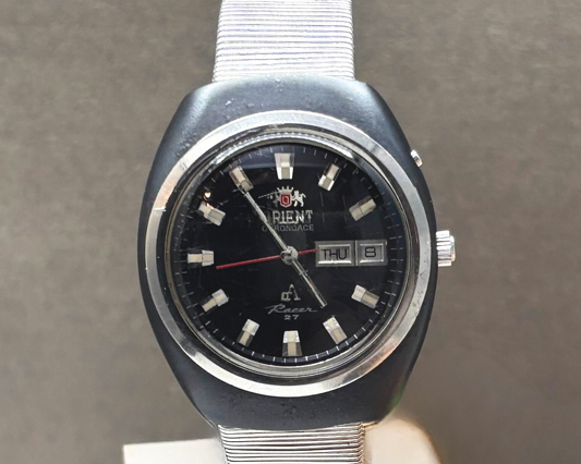 実際の修理事例 オリエント 表記 腕時計 自動巻式 クロノエース レーサー