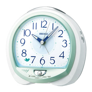 SEIKO セイコークオーツ目覚まし時計 【QM745M】 緑パール