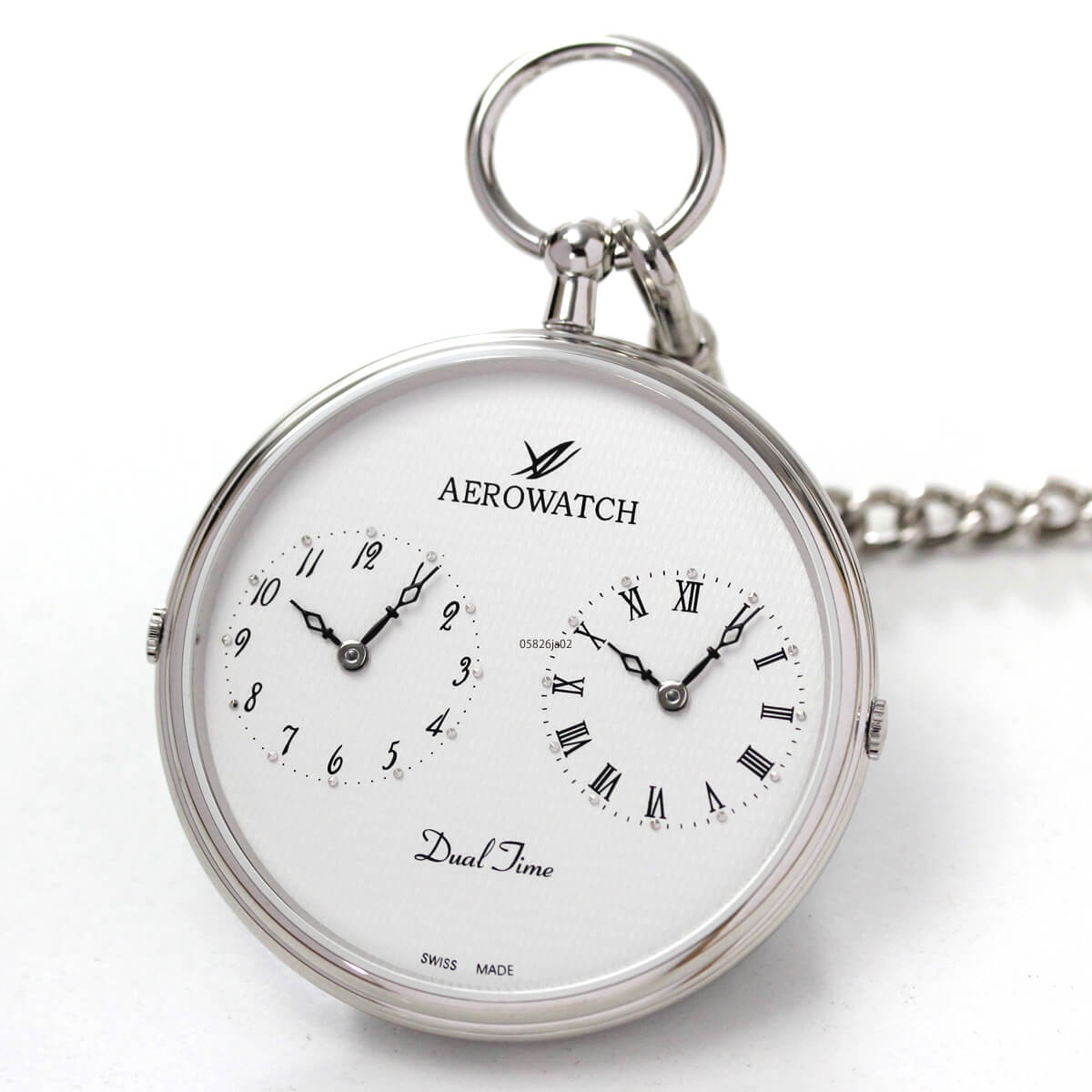 AERO(アエロ) クォーツ式 デュアルタイム 懐中時計 05826PD01・05826JA02/ペア懐中時計