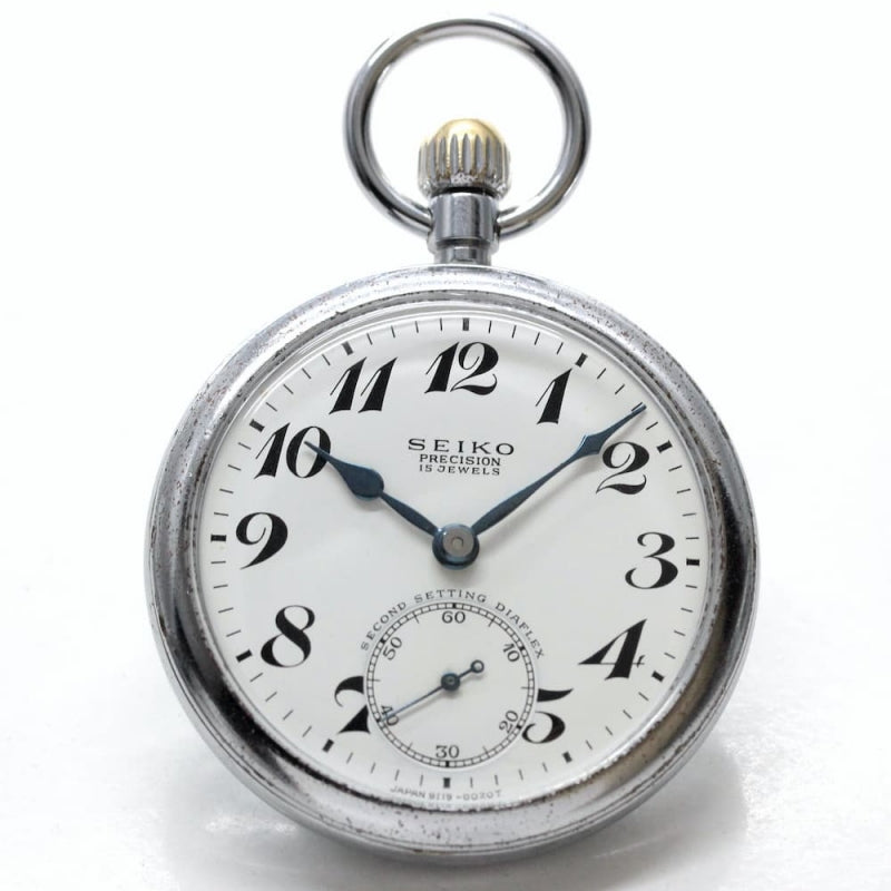 昭和39年の19セイコー鉄道時計/15石/秒針止め機能/絶版時計/19seiko-1049
