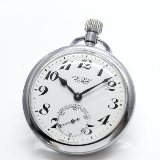 昭和43年の19セイコー鉄道時計/15石/秒針止め機能/絶版時計/19seiko-1054