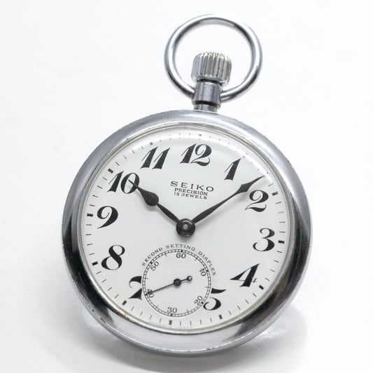 昭和45年の19セイコー鉄道時計/15石/秒針止め機能/絶版時計/19seiko-1061