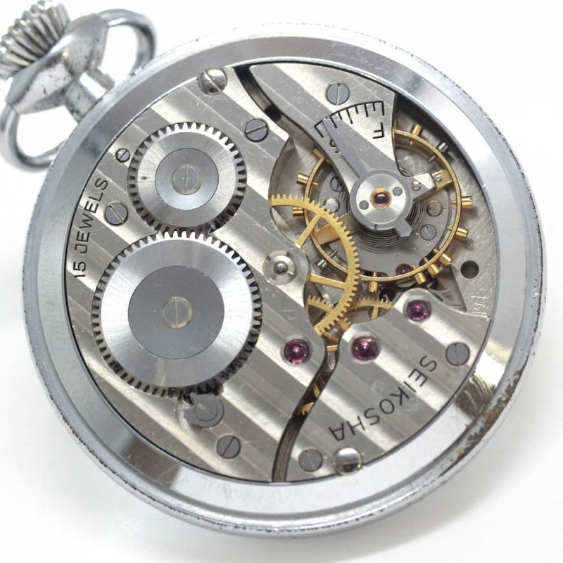 昭和35年の19セイコー鉄道時計/15石/秒針止め機能/絶版時計/19seiko-1118