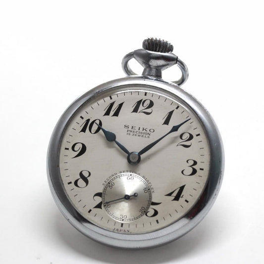 昭和35年の19セイコー鉄道時計/15石/秒針止め機能/絶版時計/19seiko-1184