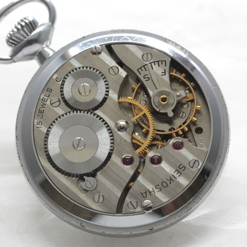 昭和35年の19セイコー鉄道時計/15石/秒針止め機能/絶版時計/19seiko-1270