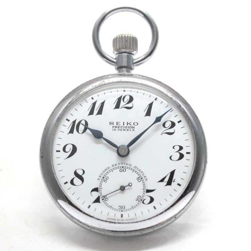昭和42年の19セイコー鉄道時計/15石/秒針止め機能/絶版時計/19seiko-1275