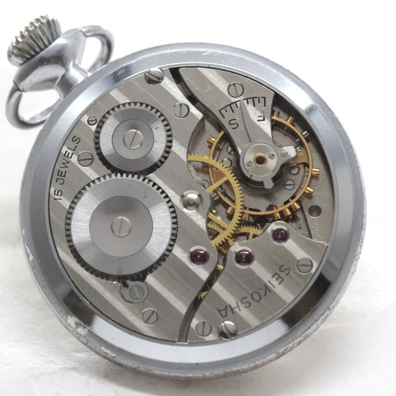 昭和36年の19セイコー鉄道時計/15石/秒針止め機能/絶版時計/19seiko-1282