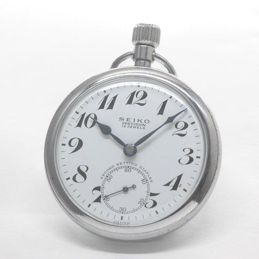 国鉄モデル 昭和40年の19セイコー鉄道時計/15石/秒針止め機能/絶版時計/オーバーホール済/19seiko-1313