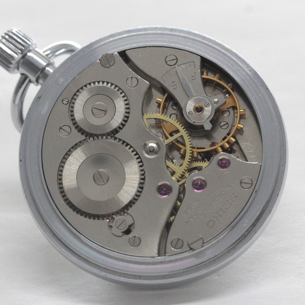 オーバーホール済で、日差30秒以内に調整します 昭和46年の19セイコー鉄道時計/15石/秒針止め機能/絶版時計/19seiko-1317