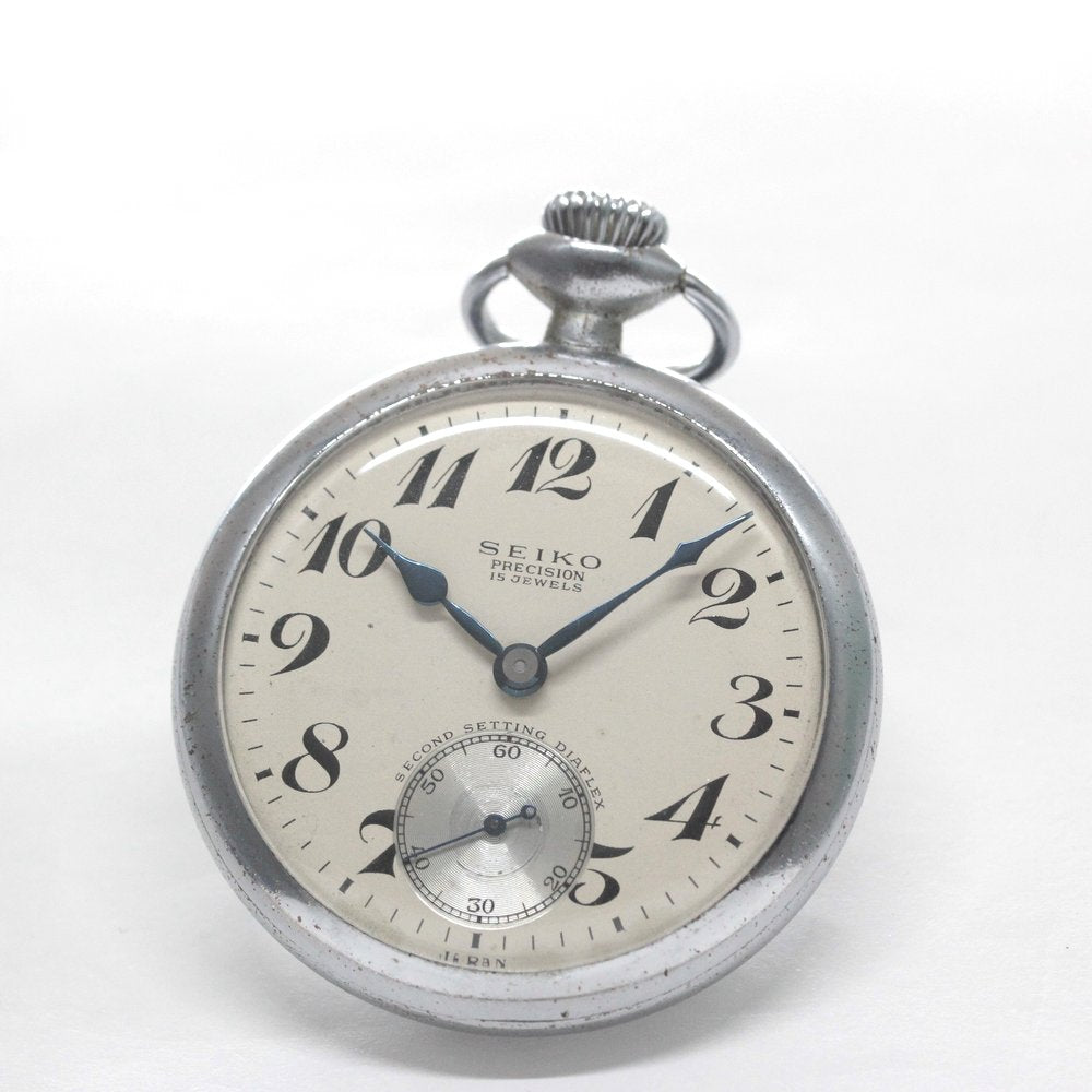 15石ムーブメント 昭和36年の19セイコー鉄道時計/15石/秒針止め機能/絶版時計/19seiko-1320