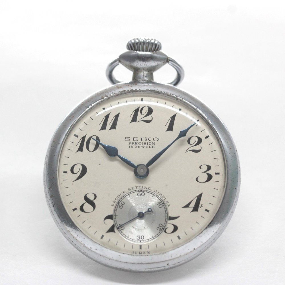 15石ムーブメント 昭和36年の19セイコー鉄道時計/15石/秒針止め機能/絶版時計/19seiko-1320