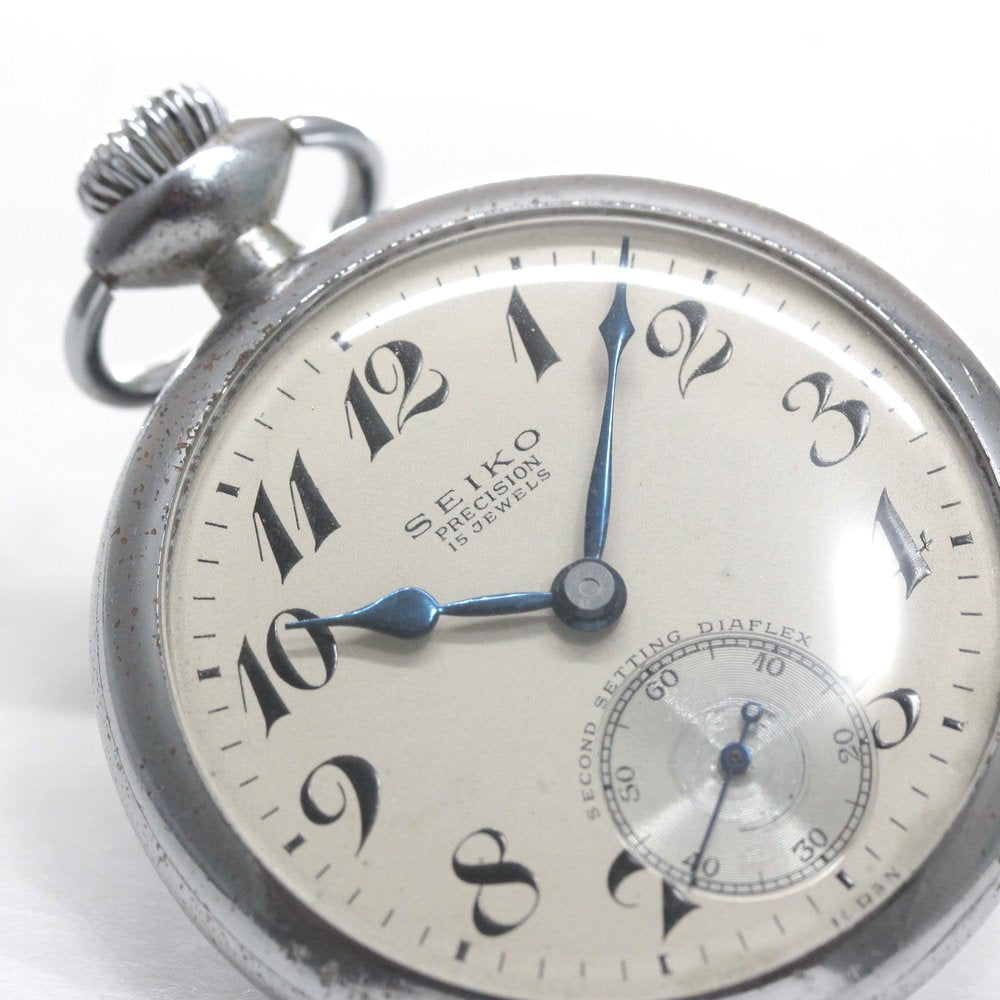 15石ムーブメント 昭和36年の19セイコー鉄道時計/15石/秒針止め機能/絶版時計/19seiko-1320