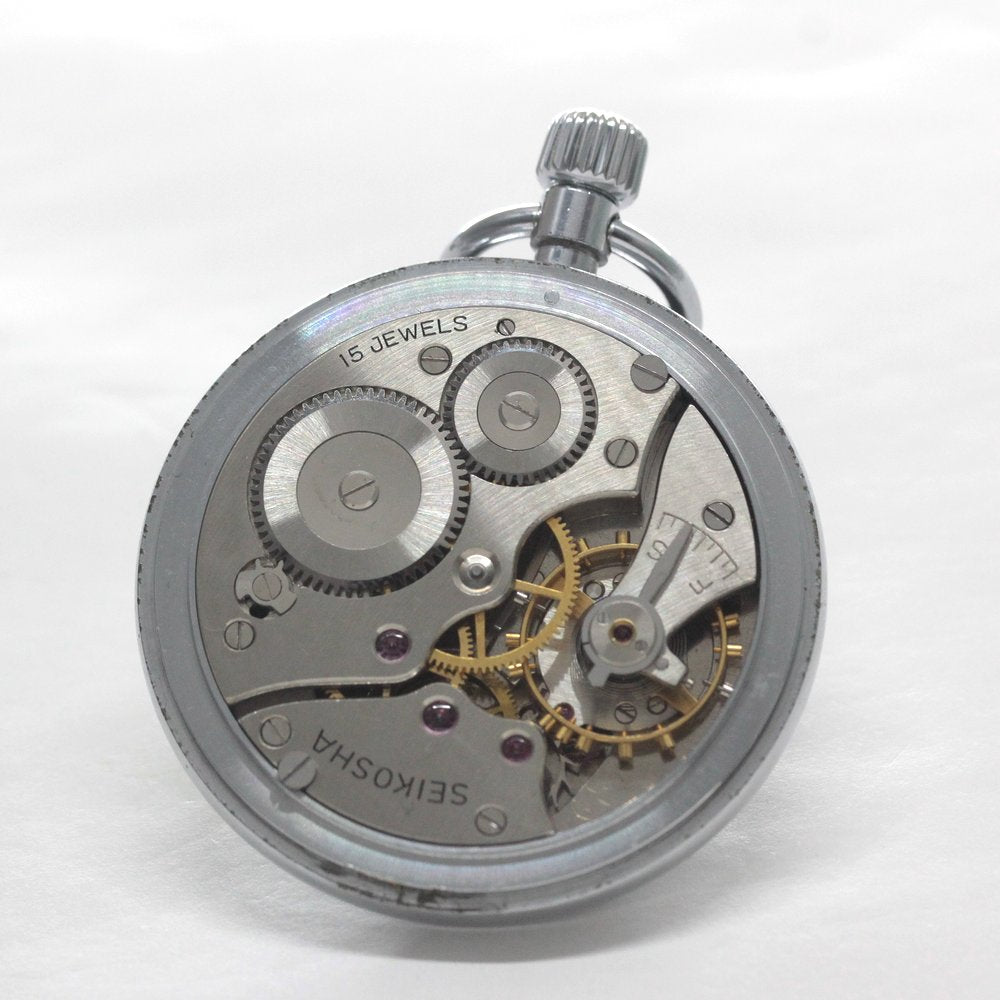 【稼働中・希少】SEIKO クォーツ 懐中時計 鉄道時計 国鉄 JR 昭和46年の19セイコー鉄道時計/15石/秒針止め機能/絶版時計/19seiko