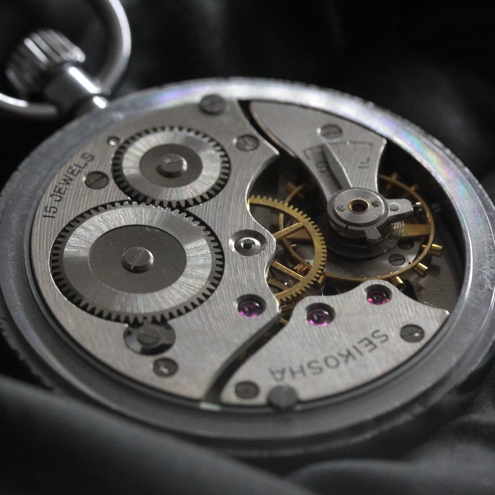 昭和46年の19セイコー鉄道時計/15石/秒針止め機能/絶版時計/19seiko