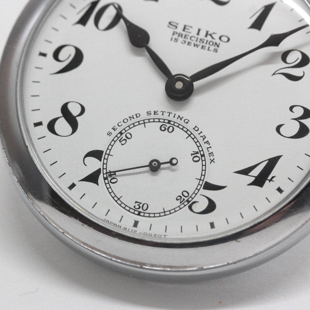 Overhauled and adjusted to within 30 seconds per day, this 19 Seiko railroad watch from 1971, features 15 jewels, a stop-seconds function, and is no longer in production. 19seiko-1318