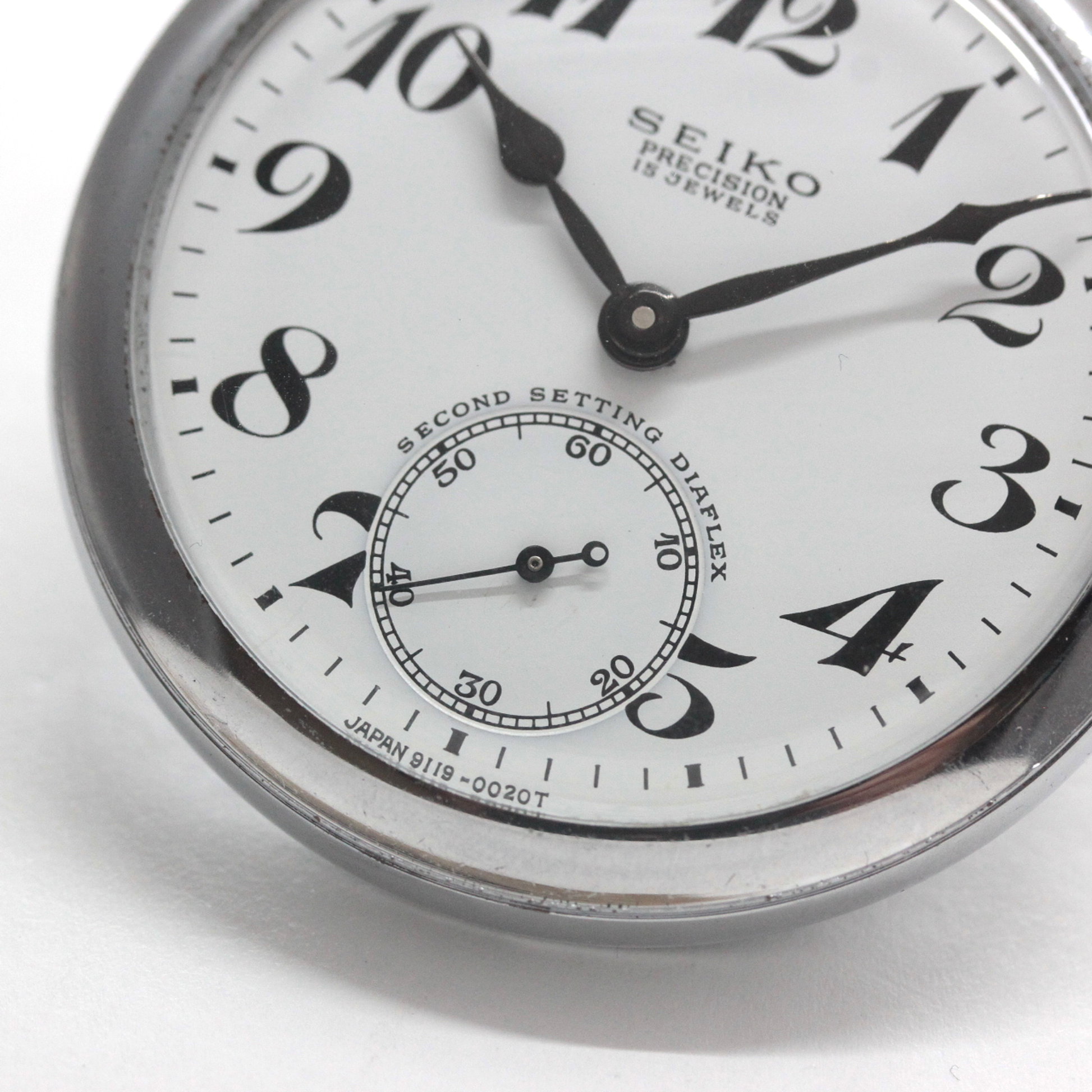 昭和45年の19セイコー鉄道時計/15石/秒針止め機能/絶版時計/19seiko-1354　スモールセコンド
