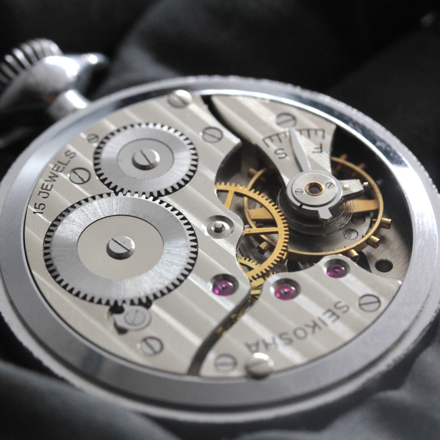 昭和35年の19セイコー鉄道時計/15石/秒針止め機能/絶版時計/19seiko