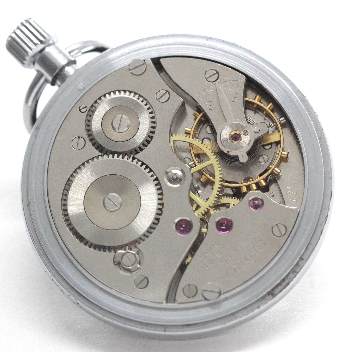 昭和46年の19セイコー鉄道時計/15石/秒針止め機能/絶版時計/19seiko-1356　ムーブメント