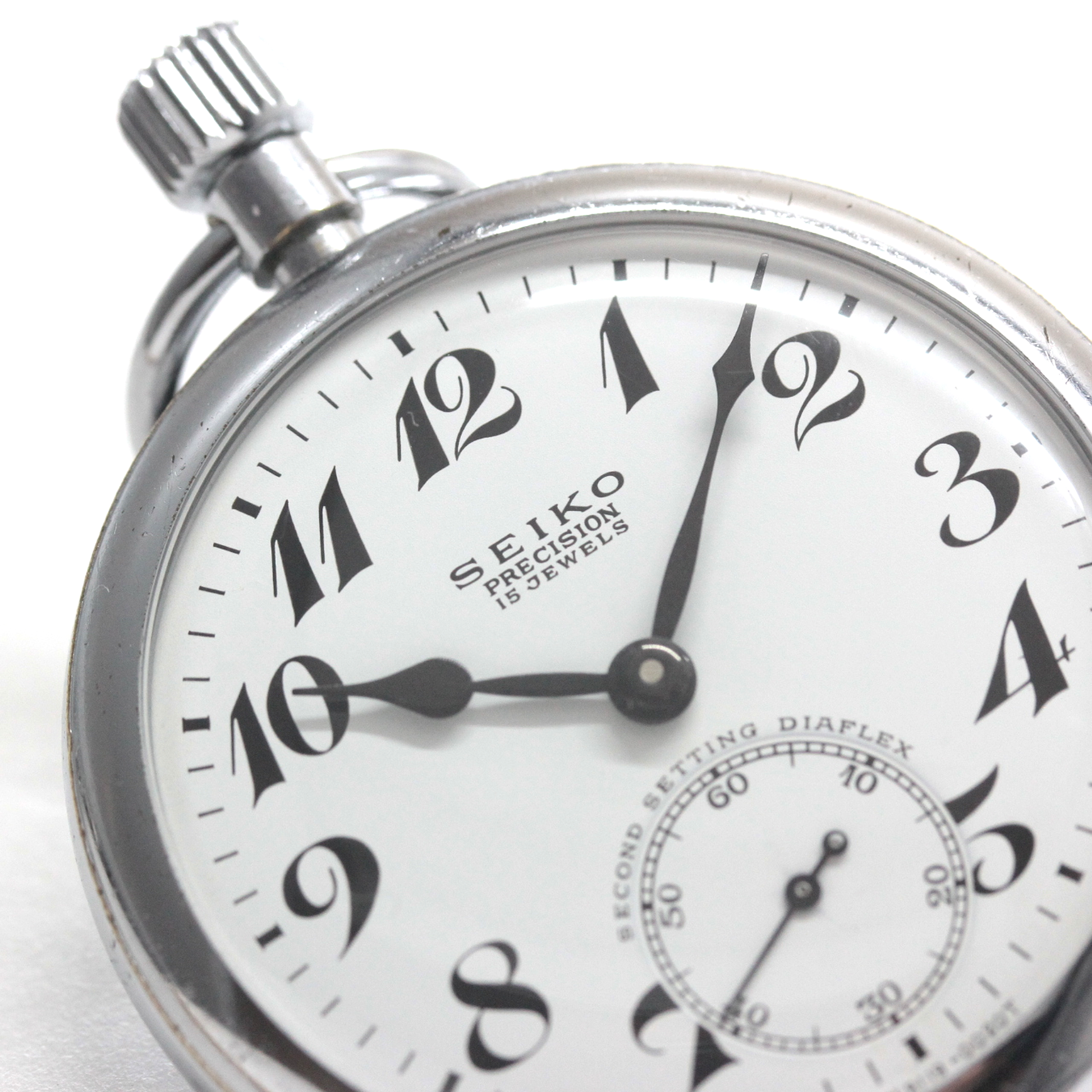 昭和46年の19セイコー鉄道時計/15石/秒針止め機能/絶版時計/19seiko-1356　文字盤
