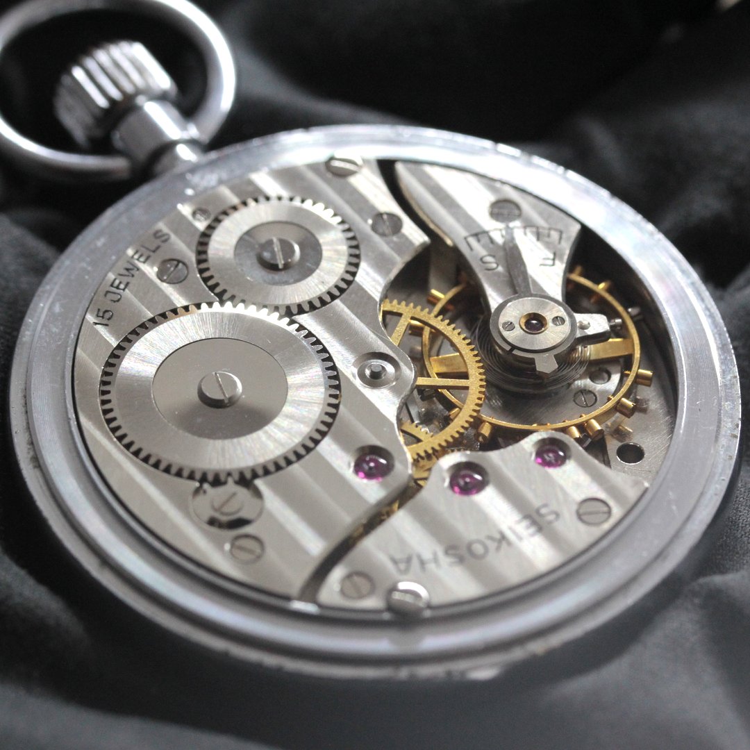 19セイコー プレシジョン 懐中時計 /「廃」昭39　3179　国鉄関西/15石 / 絶版時計 /19seiko-1363