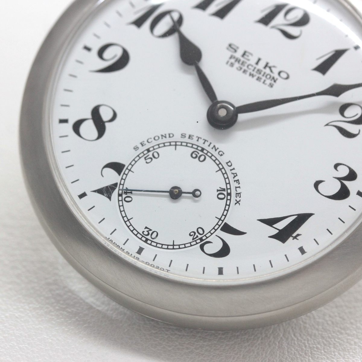 秒停止機能つきのスモールセコンド 当店だけの再メッキ特別モデル ヘアライン仕上げ 19seiko-1401