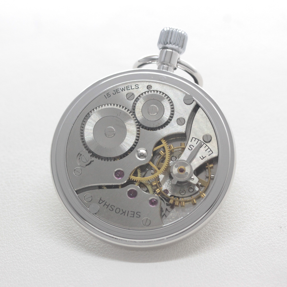 マット仕上げの15石ムーブメント 当店だけの再メッキ特別モデル 鏡面仕上げ 19seiko-1402