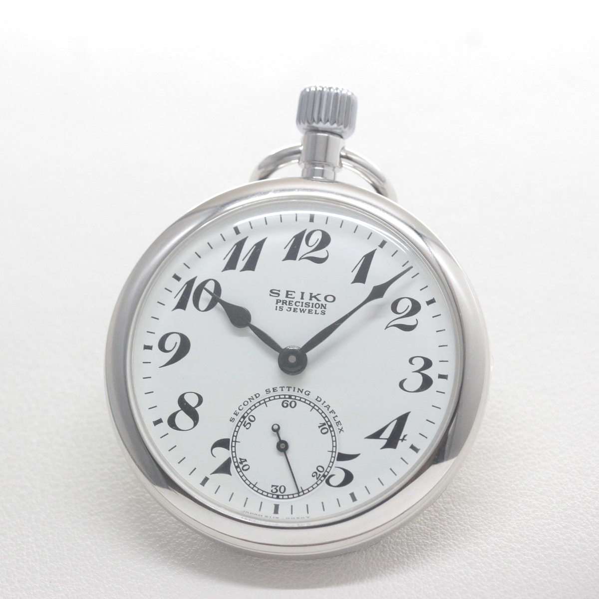 白文字盤にブラック針 当店だけの再メッキ特別モデル 鏡面仕上げ 19seiko-1402