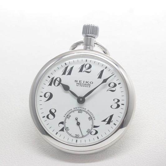 白文字盤にブラック針 当店だけの再メッキ特別モデル 鏡面仕上げ 19seiko-1402