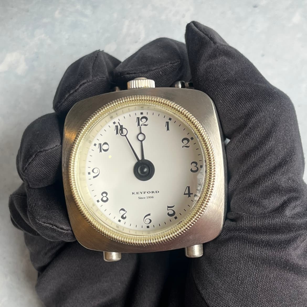 KEYFORD キーフォード GRAB TABLE WATCH 置き時計 シルバー K14-010