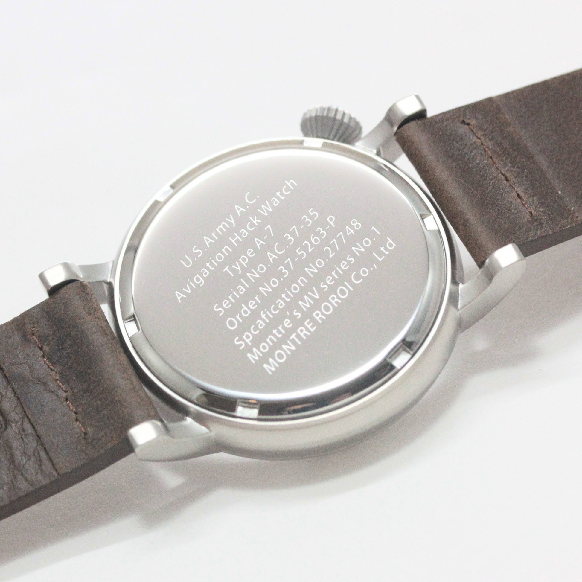 M.R.M.W. (Montre Roroi Military Watch/モントルロロイ ミリタリーウォッチ) TYPE A7 Aviation Black 腕時計 221164 裏蓋