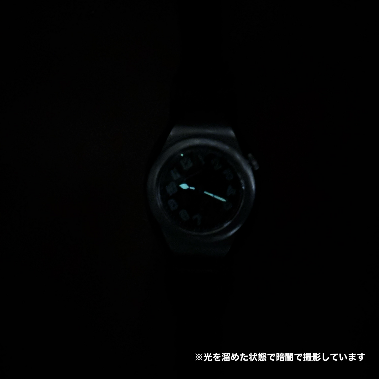 蓄光イメージ 正美堂時計店撮影 モントルロロイ ミリタリーウォッチ Trench Driver's watch ブラック 221166