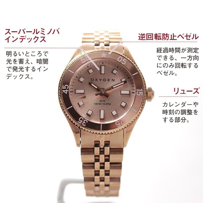 オト　新品未使用 オキシゲン(OXYGEN) LEGEND Diver Mini L-DM-COR-26 Corail 女性