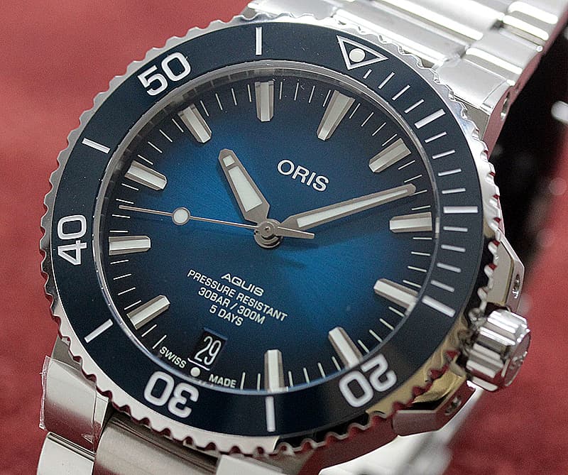 オリス/Oris/ダイビング/AQUIS(アクイス)/キャリバー400/ダイバーズウォッチ 400 7763 4135-07824PEB 43.5mm ブルー 腕時計