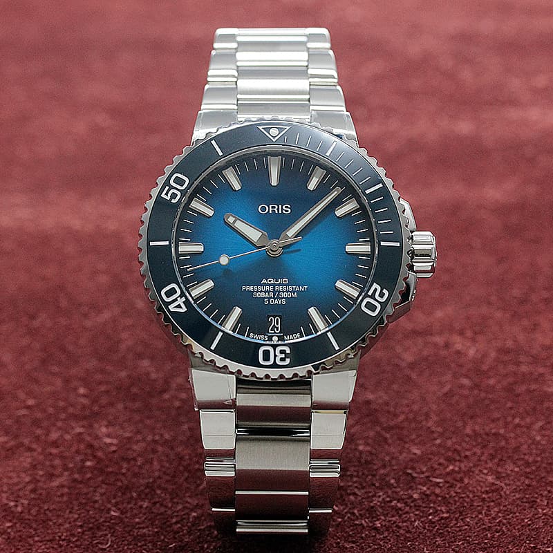 オリス/Oris/ダイビング/AQUIS(アクイス)/キャリバー400/ダイバーズウォッチ 400 7763 4135-07824PEB 43.5mm ブルー 腕時計