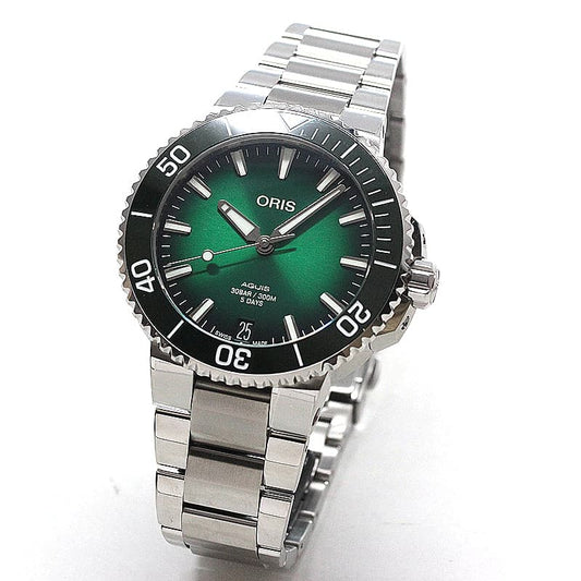 オリス/Oris/ダイビング/AQUIS(アクイス)/キャリバー400/ダイバーズウォッチ 400 7769 4157-0782209PEB 41.5mm径 グリーン 腕時計