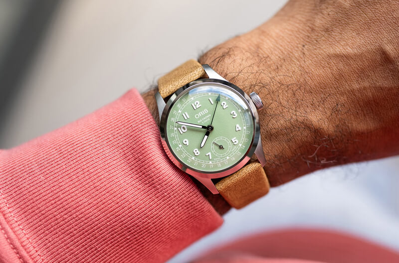 オリス（ORIS) ビッグクラウンポインターデイト キャリバー403 40mm 腕時計 403 7799 4067-07 6 20 09FC （グリーン/レザーストラップ）