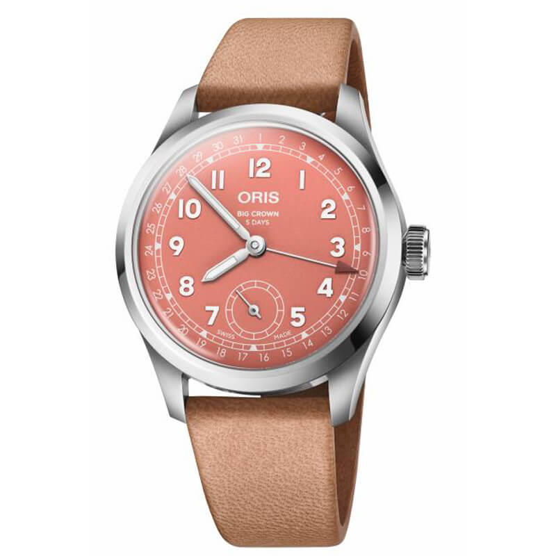 オリス（ORIS) ビッグクラウンポインターデイト キャリバー403 40mm 腕時計 403 7799 4068-07 6 20 11FC （テラコッタ/レザーストラップ）
