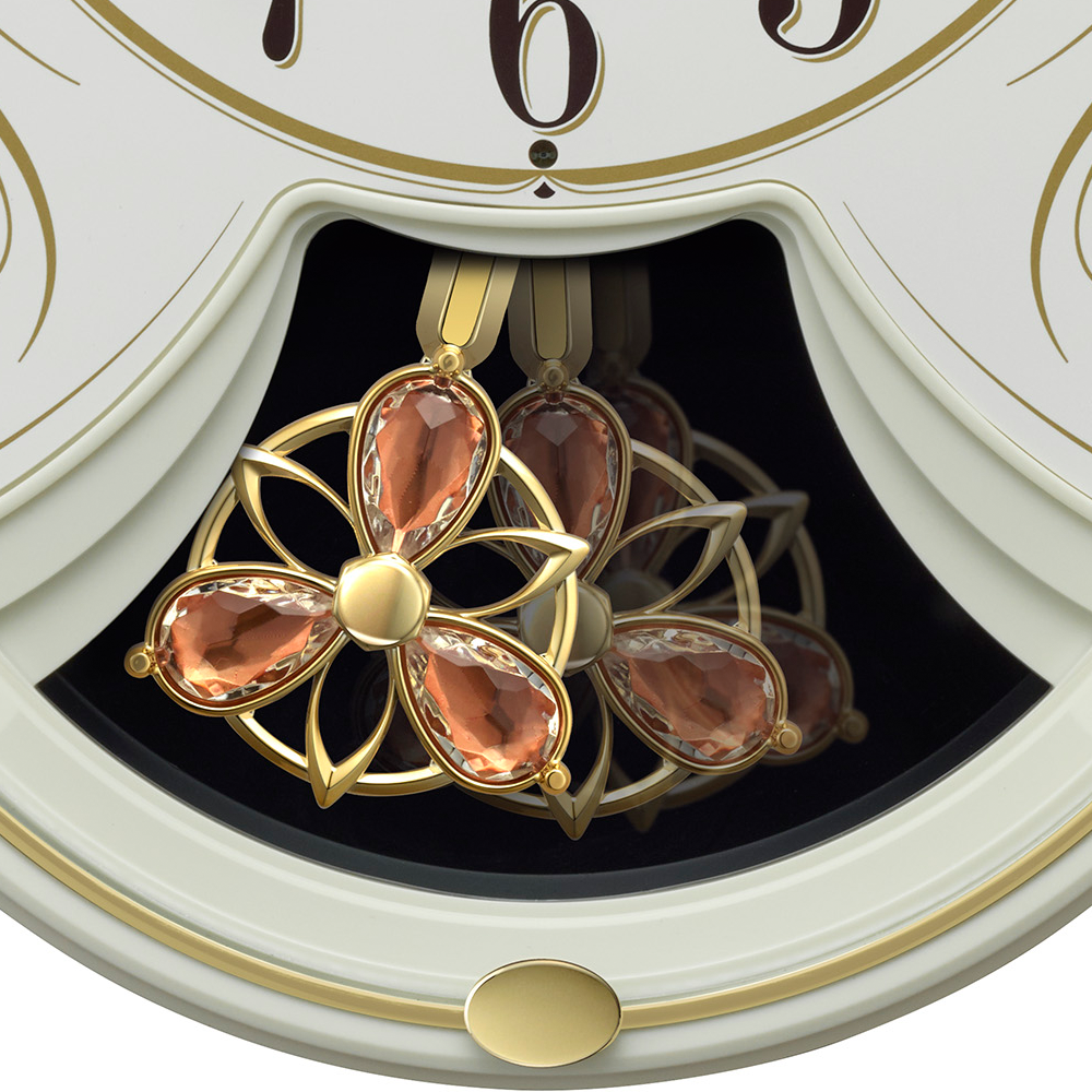 RHYTHM Small World Lily N Radio-Controlled Wall Clock [4MN554RH10]