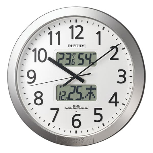 RHYTHM リズム 電波 掛け時計 プログラムカレンダー404SR 4FN404SR19　43cm