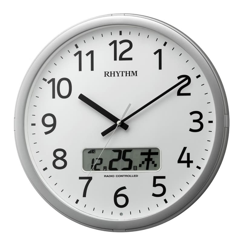 RHYTHM リズム 電波 掛け時計 プログラムカレンダー01SR 4FNA01SR19　35cm
