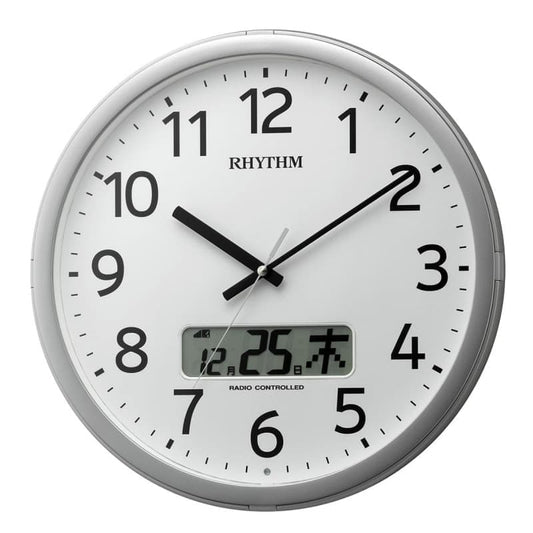 RHYTHM リズム 電波 掛け時計 プログラムカレンダー01SR 4FNA01SR19　35cm